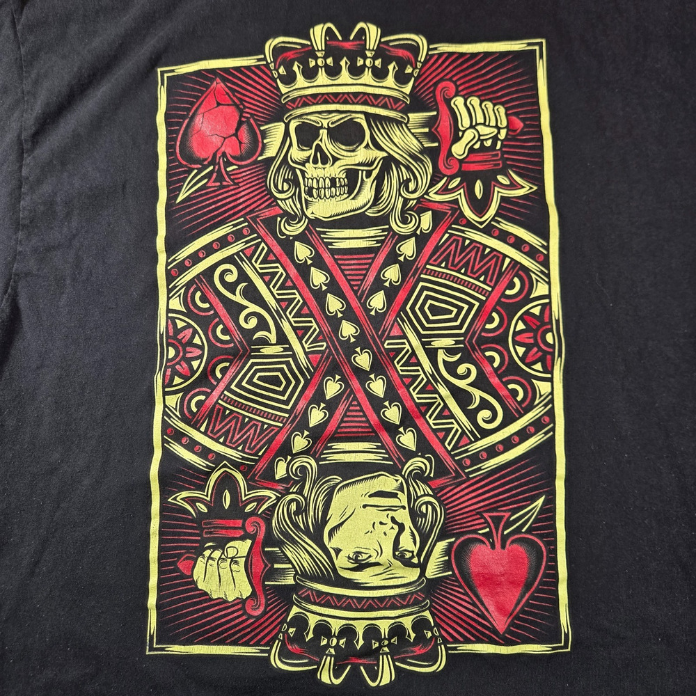 DOM King of Spades Skull T Shirt Mens XL Black Cotton Graphic Streetwear Tee - Picture 2 of 6